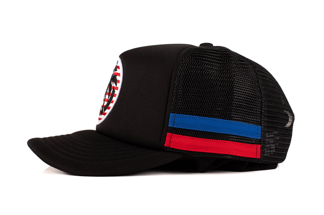 Side view of the Heat Wave Visual Icon RWB Foam Hat.