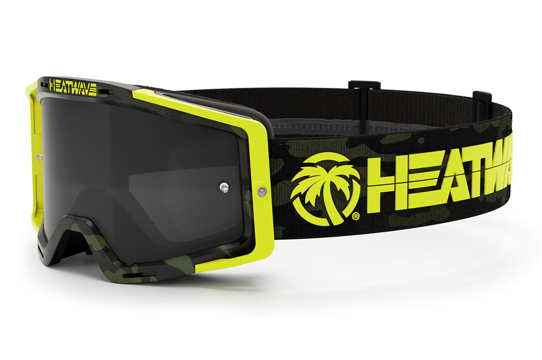 Heat Wave Visual MXG 250 Motosport Goggle in the Deegan Camo color way with a black lens.